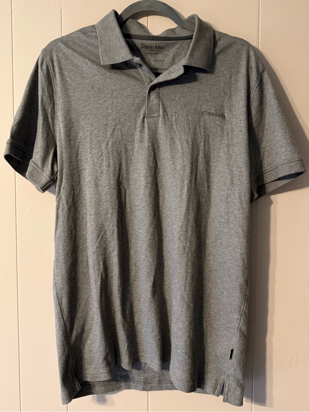 NWT Calvin Klein Liquid Touch Polo Shirt Gray Men’s Medium Short Sleeve